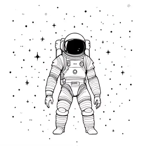 Spaceman In Galaxy Filled Sky