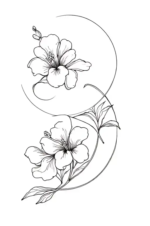 Lune Soleil Ibiscus Underboobs Female