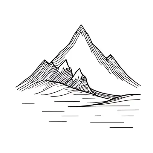 Mountain And Waves