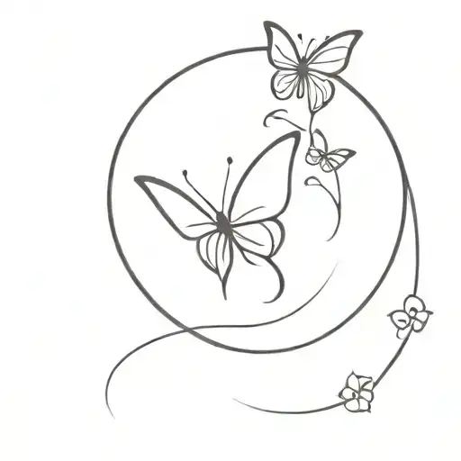 Crescent And A Little Butterfly