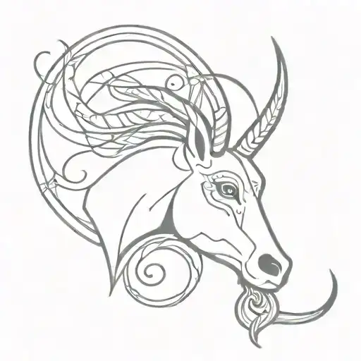 Combine The Zodiac Signs Of Capricorn And Taurus Into A Unique And Intricate Design