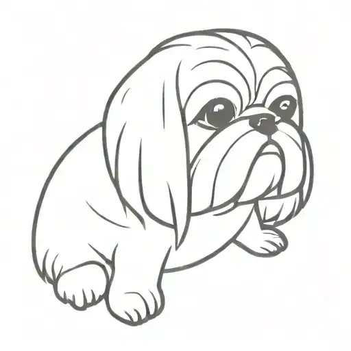 Outline Of Shih Tzu Black And White