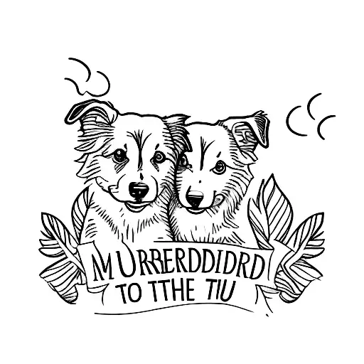 1 Border Collie Sorrounded 3 Little Maltipus That Passed Away