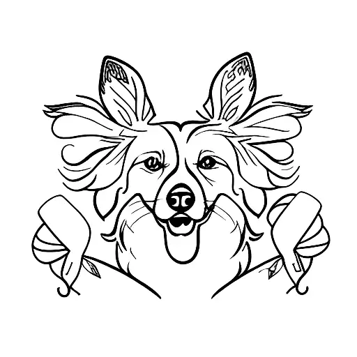 1 Border Collie Sorrounded By 3 Little Maltipus That Passed Away