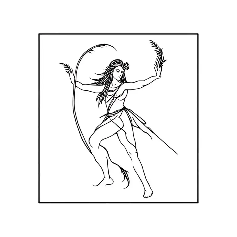 Viking Style Primitive Shaman Woman Dancing