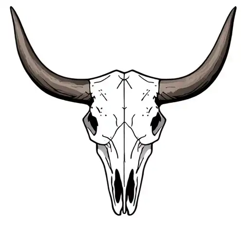 Simple Sillouhette Bull Skull