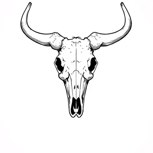 Simple Sillouhette Cow Skull