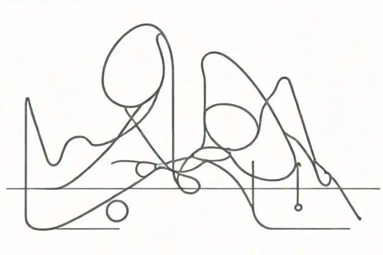 Heartbeat Line Design With The Letter R