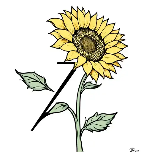 A Sunflower With The Letter Z