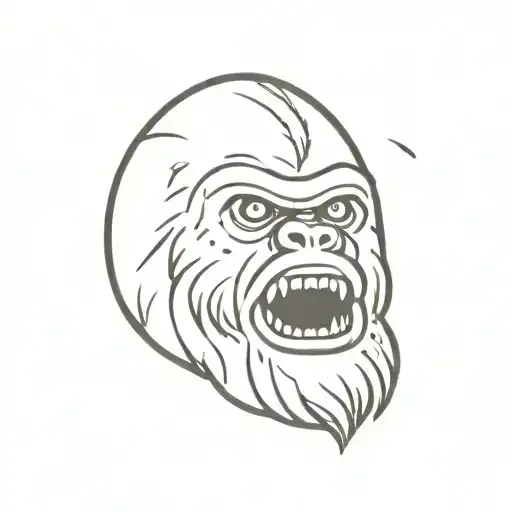Bigfoot Wearing Scream Mask