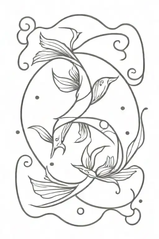 Pisces Sign Surrounded