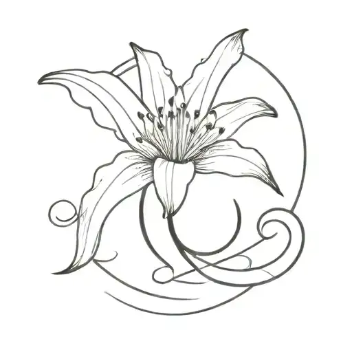 Lily Flower And Letter C