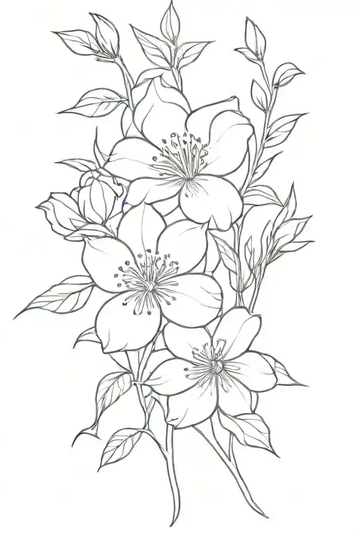 Birth Month Flower Intertwined Representing The Client's