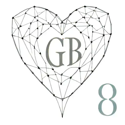 A Geometric Heart Design Incorporating The Letters Gb In A Subtle And Creative Way