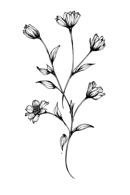 4 Lili Flower Stalks