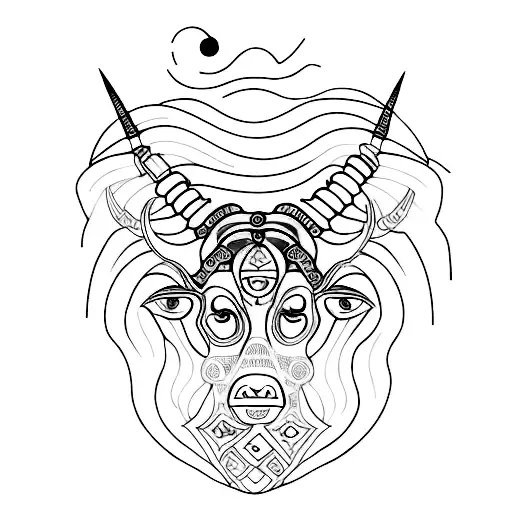 Taurus Inside Woman Black And Red Fine Line