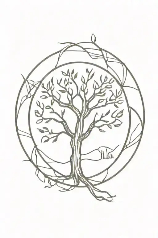 Zia Zymbol With Tree Of Life Inside It