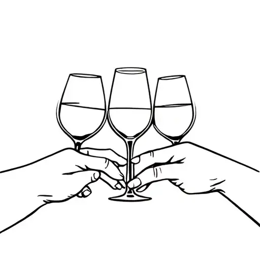 Friendship 3 People Glass Of Wine