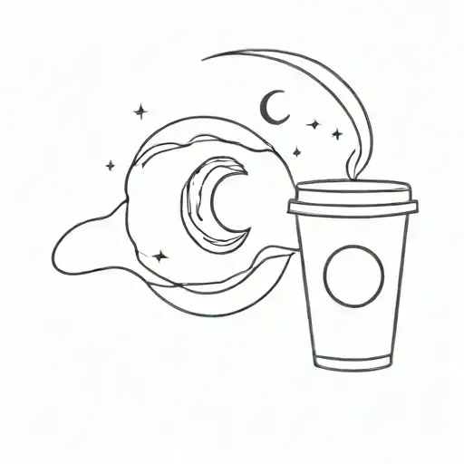 Coffee And Moon Merging Together