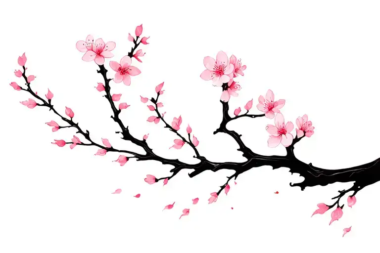 Cherry Blossom Tattoo Fineline Feminine Not Too Big For The Hip Without The Branch Or Tree