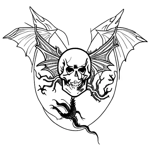 Firefly With Dragon Wings And Skull Face