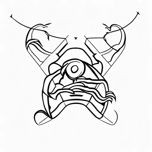 Minimal Style Scorpion With Tail Curled Inside A Triangle Pointing Downwards