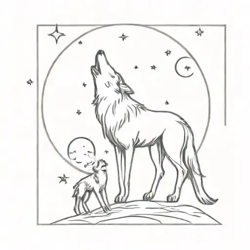 Wolves On The Moon Howl Towards The Earth