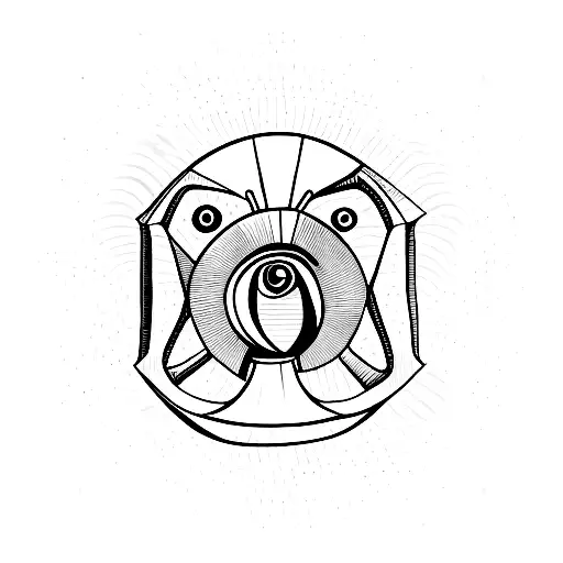 Right Eye Of Horus Blending Into A Minimalist Atlas