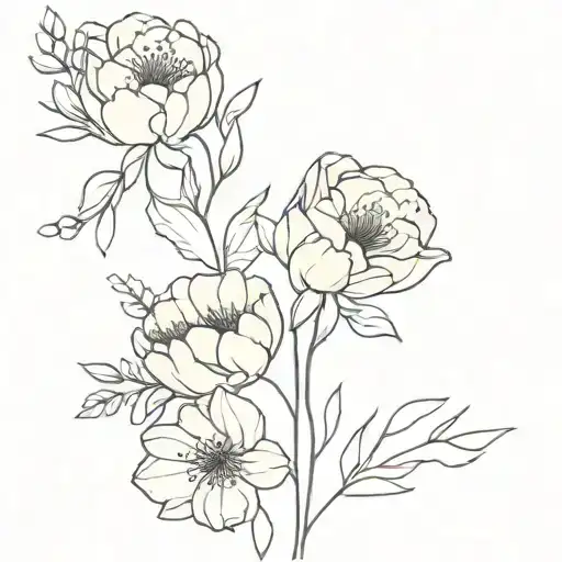 Birth Flowers Bouquet Tied Together