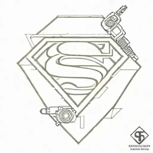Superman Logo With A Guitar And Camera