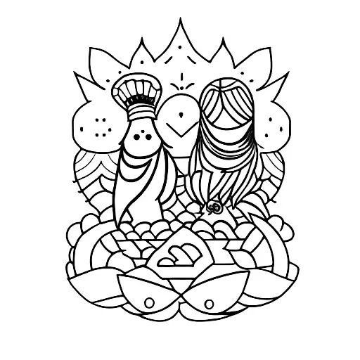 Mini Tattoo Of M & F