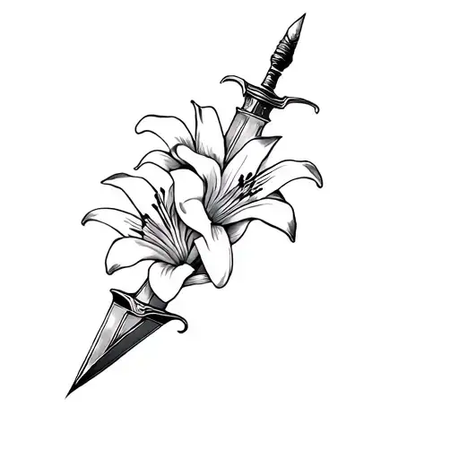 Dagger With Tigger Lillies