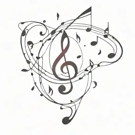 Music Notes And Paint Splatters