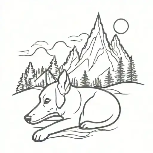 Dog Relaxing Mountain