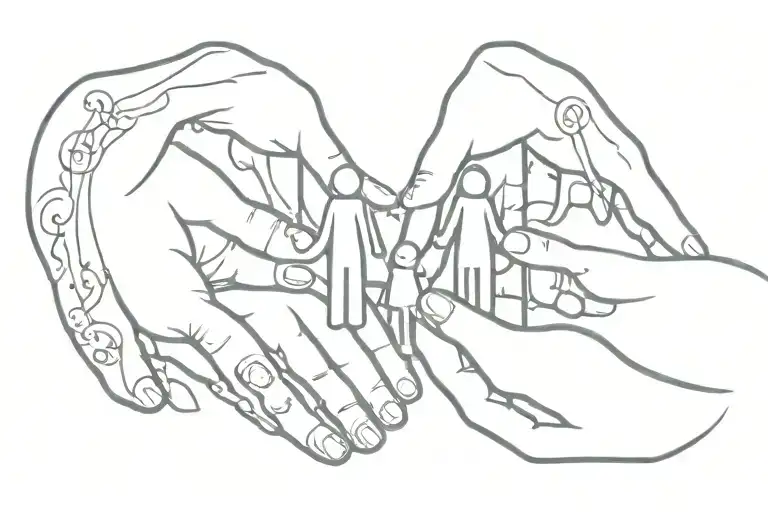 Family Holding Hands Surrounded My Music