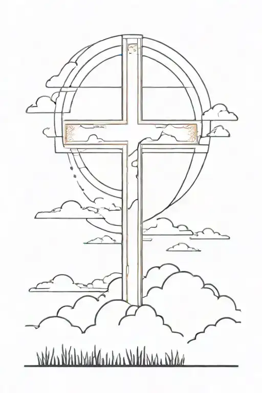 A Silhouette Of A Cross With A Stunning Sunset Background