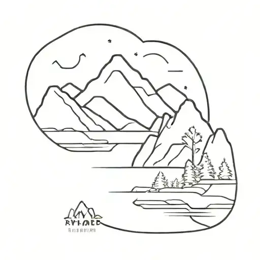 Mountain Landscape And Lake Scene