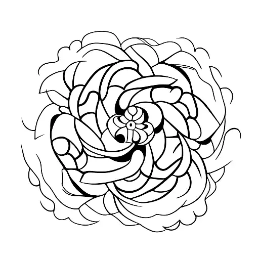 Liliac Flower With Half Circle