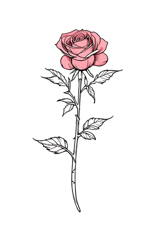 Fineline Rose With L'amour De Ma Vie In The Stem Being Held