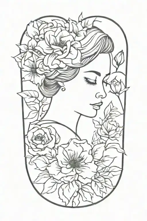 Silhouette Woman With Flowers