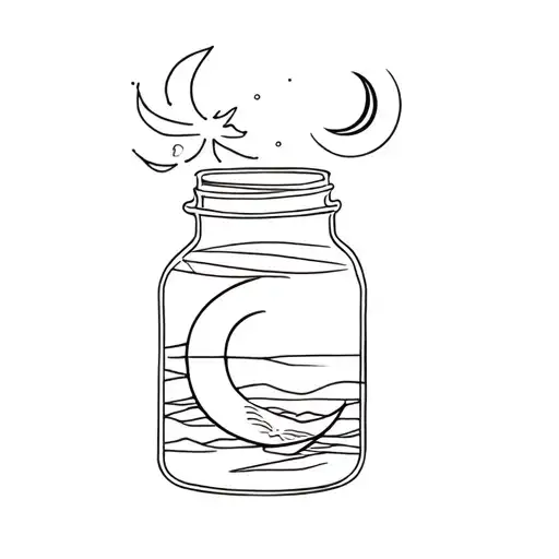 A Jar With A Crescent Moon Inside
