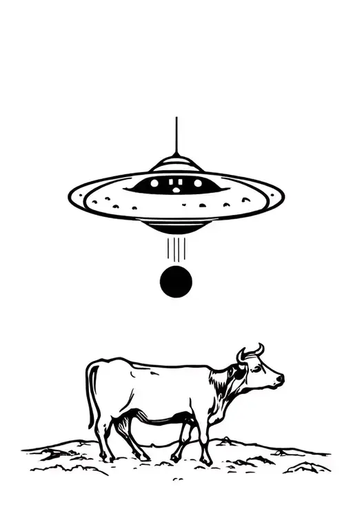 Ufo Abducting A Cow