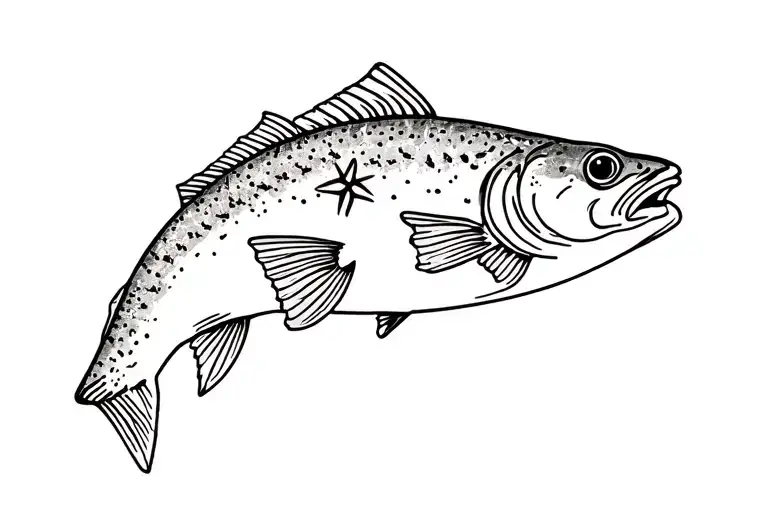 A Northern Pike Fish With A Star For An Eyeball