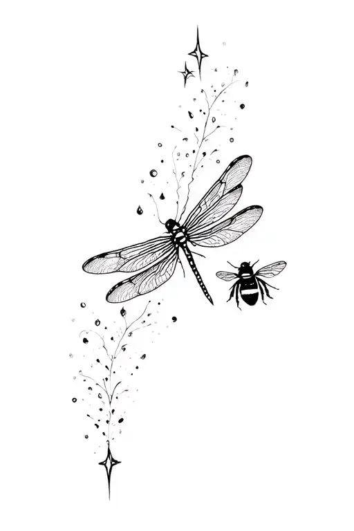 Fairy Dust With Dragonfly And Bumblebee