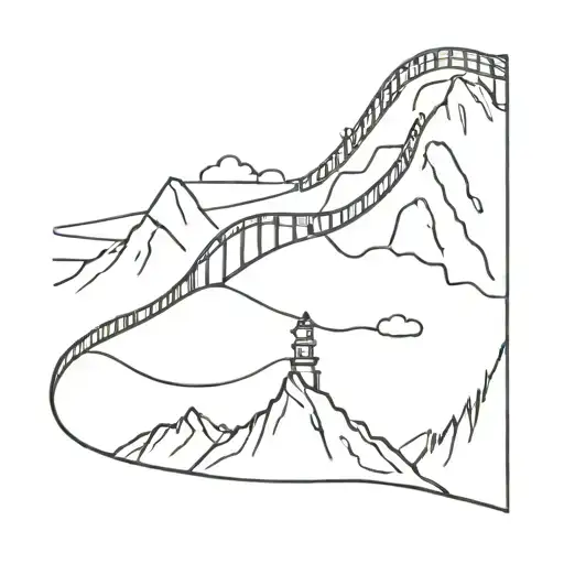 Roller Coaster Diving Into Mountain Landscape