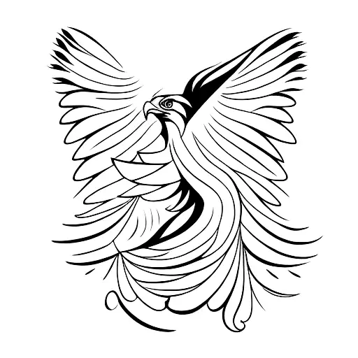 Feminine Nature And Eagle Symmetrical Design