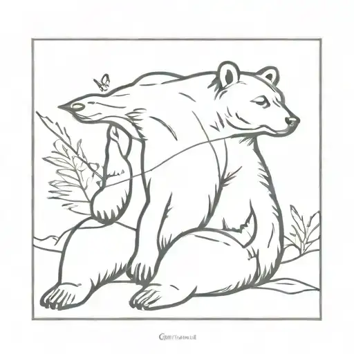 Bear And Goose Sitting