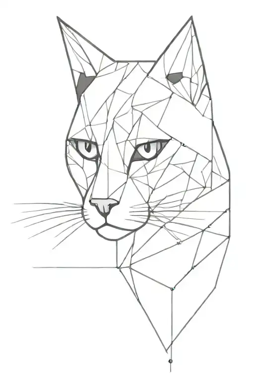 A Geometric Cyber Cat With Binary Code Forming The Shape
