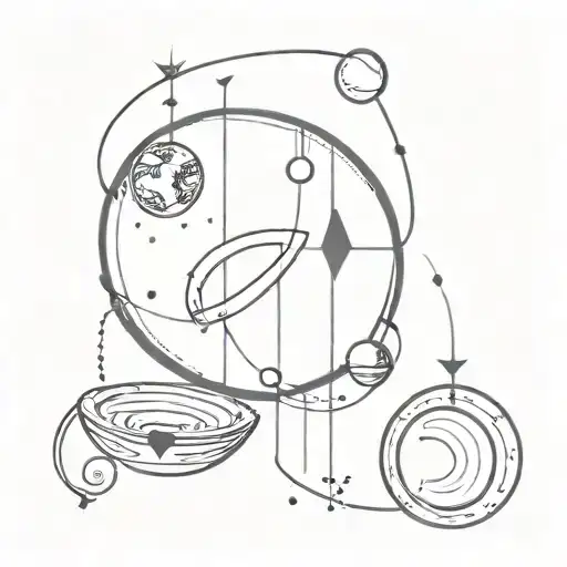 Incorporate Stoic Philosophy Symbols With Celestial Objects For A Meaningful Tattoo Concept