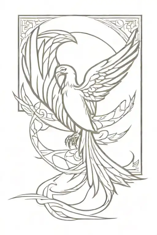 A Phoenix With A Book Open In Front